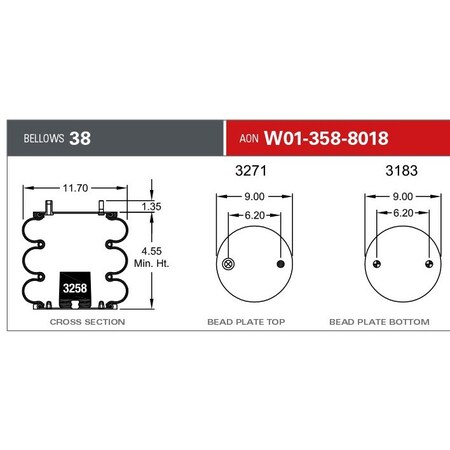 Firestone 38D RB ST CF SUPPORT PADS, W013588018 W013588018